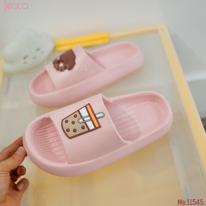 Dép đế dày cặp đôi Nam và Nữ hình chó con và trà sữa dễ thương chất liệu EVA 11549