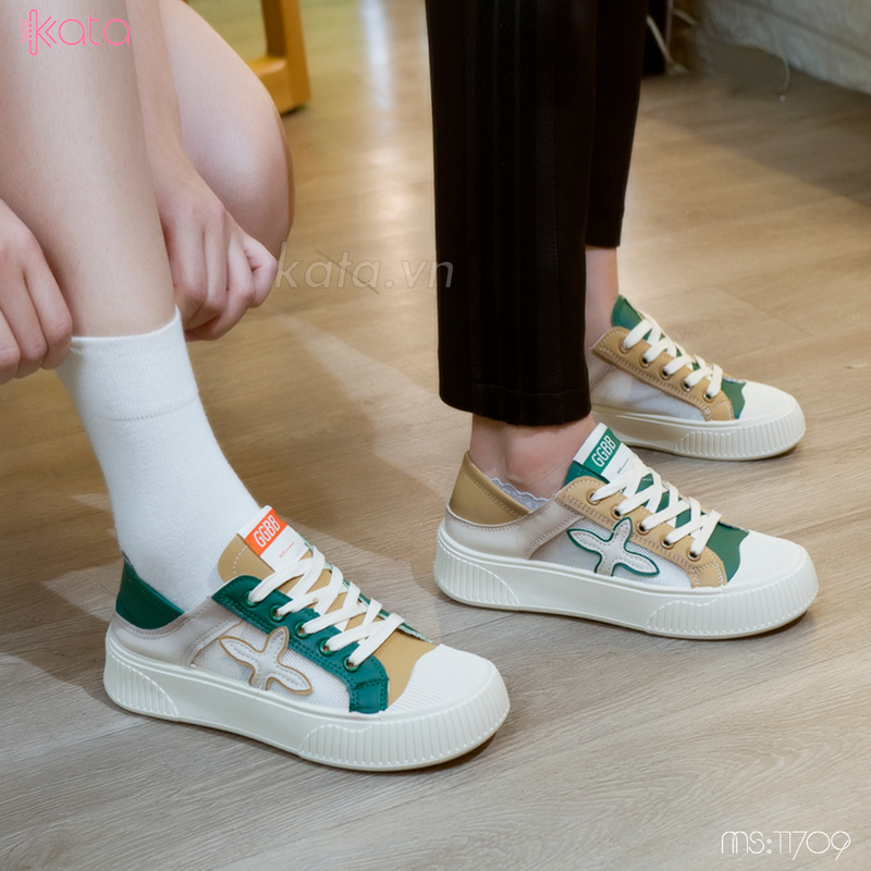 Giày thể thao vải lưới thoáng khí phong cách Hàn Quốc nữ 11708