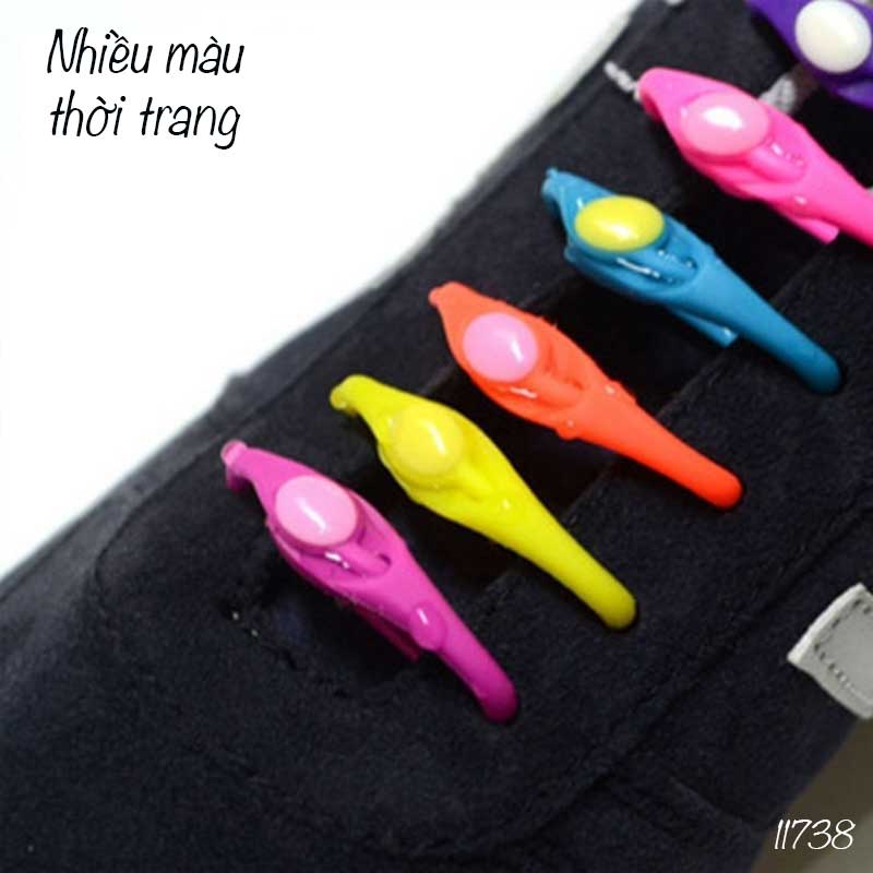 Dây giày lười nhựa silicone đàn hồi thể thao không cần buộc dây 11738