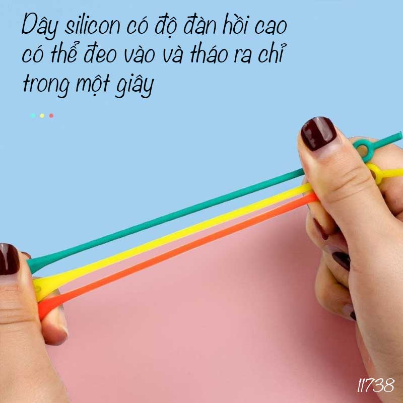 Dây giày lười nhựa silicone đàn hồi thể thao không cần buộc dây 11738