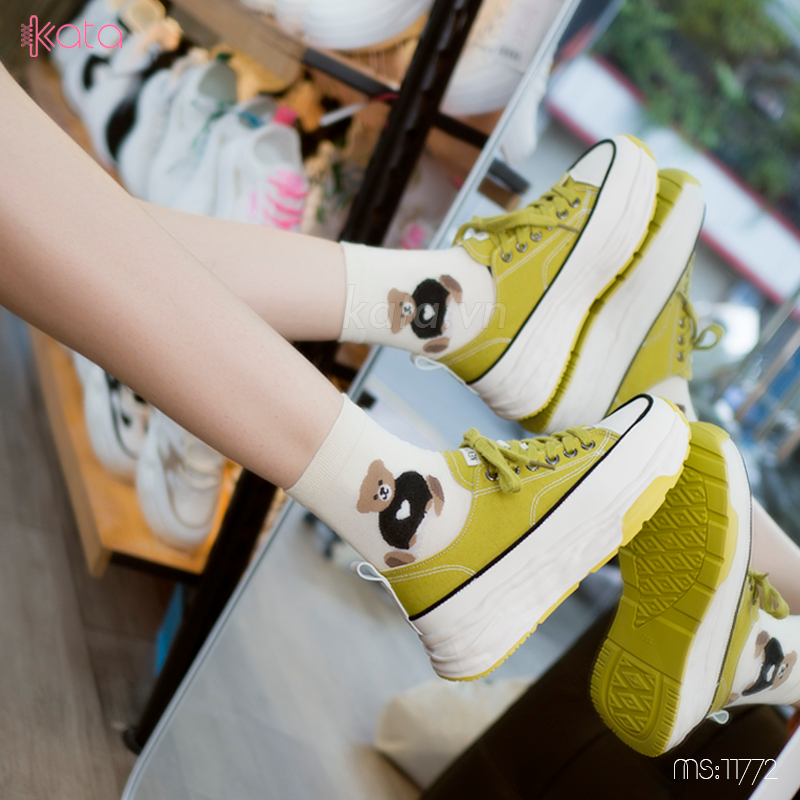 Giày vải tăng chiều cao kiểu dáng Hàn Quốc nữ 11772