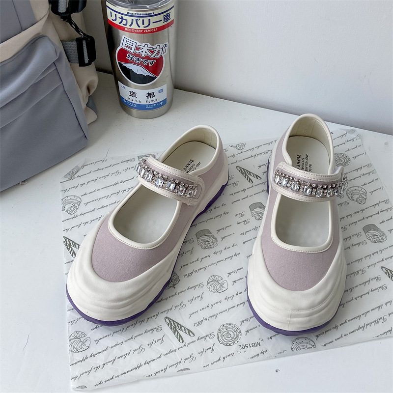 Giày sục giày lười vải khóa dán Velcro phong cách Nhật Bản 11804
