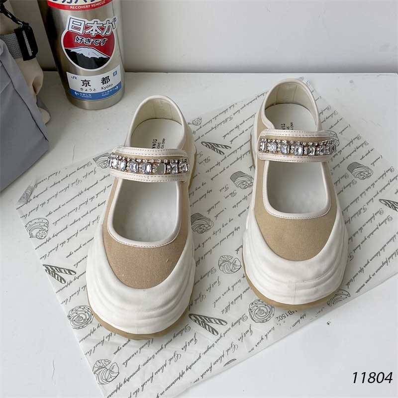 Giày sục giày lười vải khóa dán Velcro phong cách Nhật Bản 11803