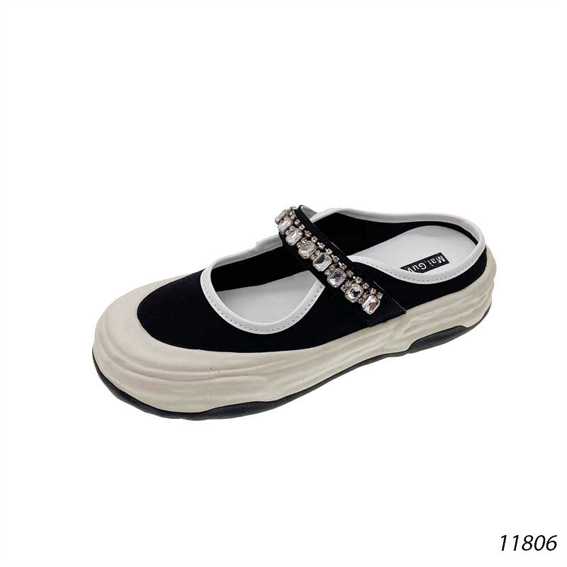 Giày sục giày lười vải khóa dán Velcro phong cách Nhật Bản 11807