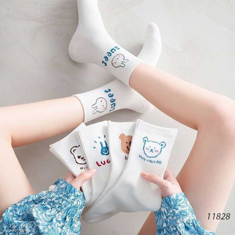 Quà Tặng Tất vớ cổ trung tất hoạt hình phong cách Hàn Quốc nữ 11828