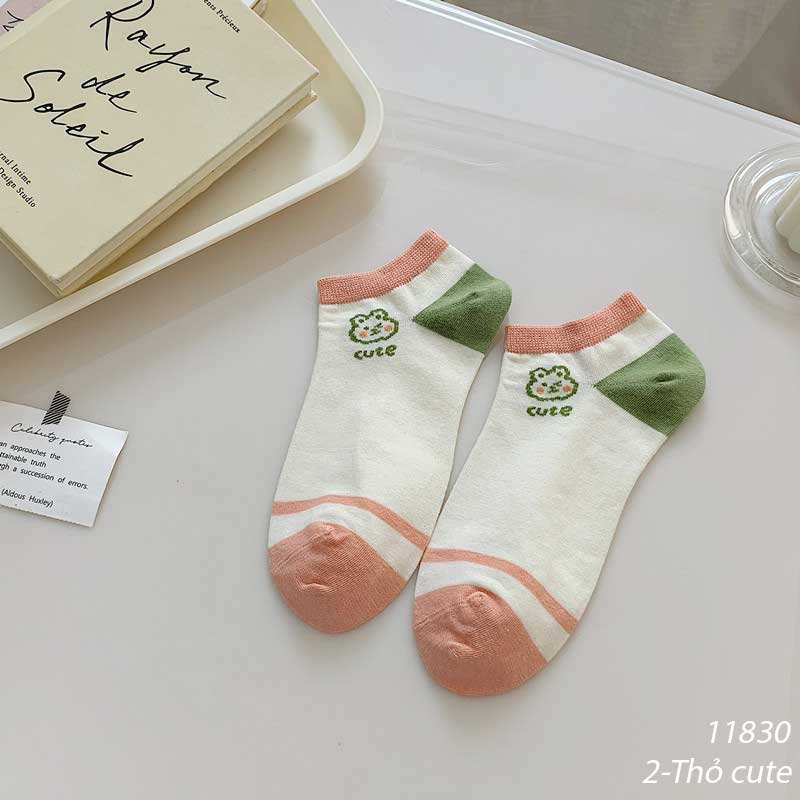 Tất vớ cotton cổ ngắn hình hoạt hình phong cách Nhật Bản nữ 11830