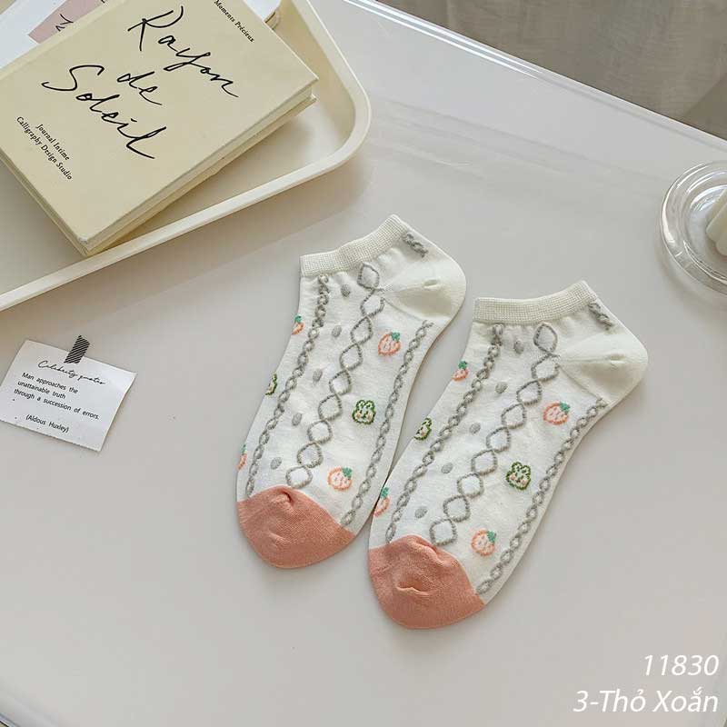 Tất vớ cotton cổ ngắn hình hoạt hình phong cách Nhật Bản nữ 11830