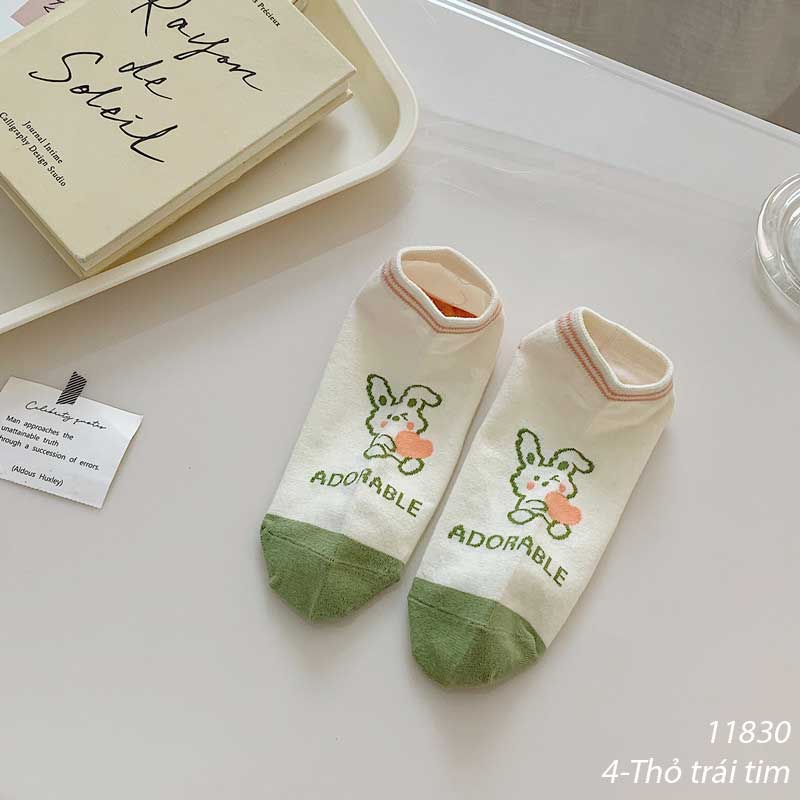Tất vớ cotton cổ ngắn hình hoạt hình phong cách Nhật Bản nữ 11830