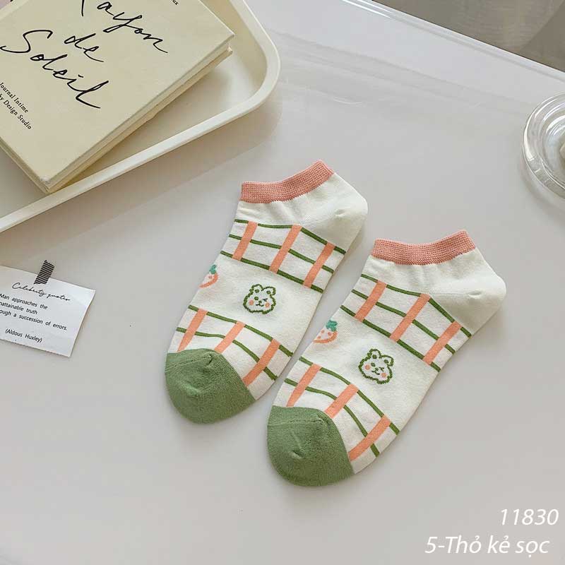 Tất vớ cotton cổ ngắn hình hoạt hình phong cách Nhật Bản nữ 11830