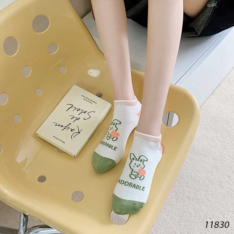 Tất vớ cotton cổ ngắn hình hoạt hình phong cách Nhật Bản nữ 11830