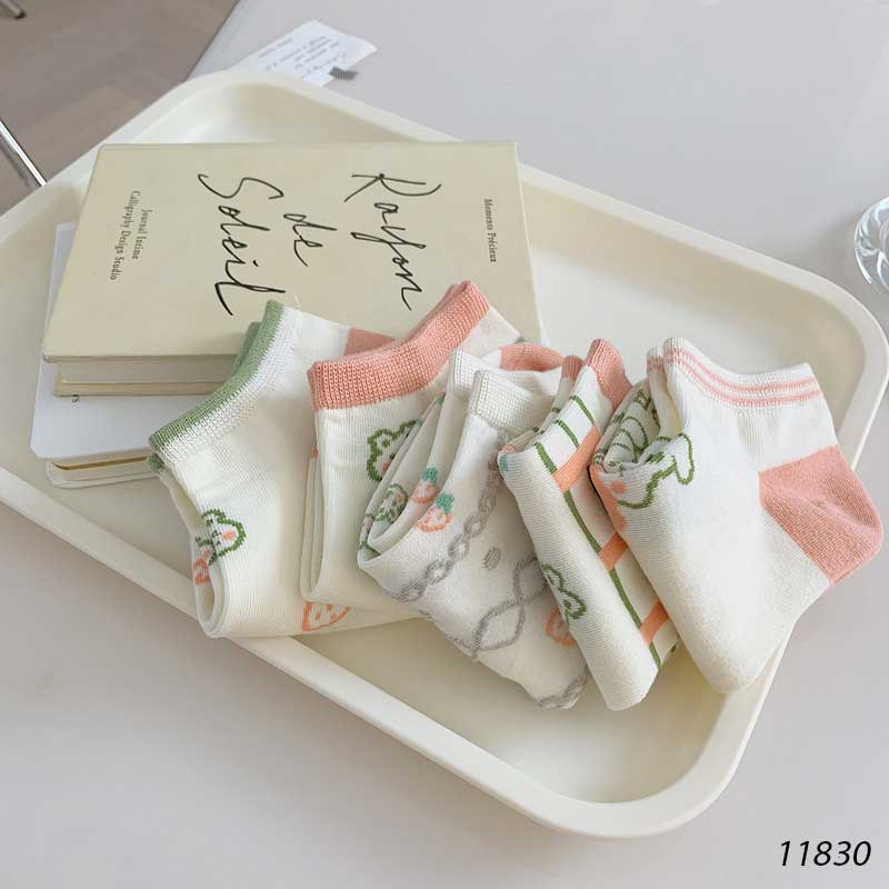 Tất vớ cotton cổ ngắn hình hoạt hình phong cách Nhật Bản nữ 11830