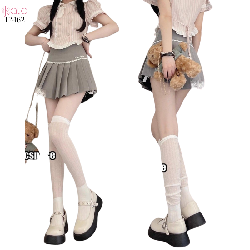 Tất đi được 2 kiểu,tất bắp chân,tất qua gối dệt kim lolita 12462