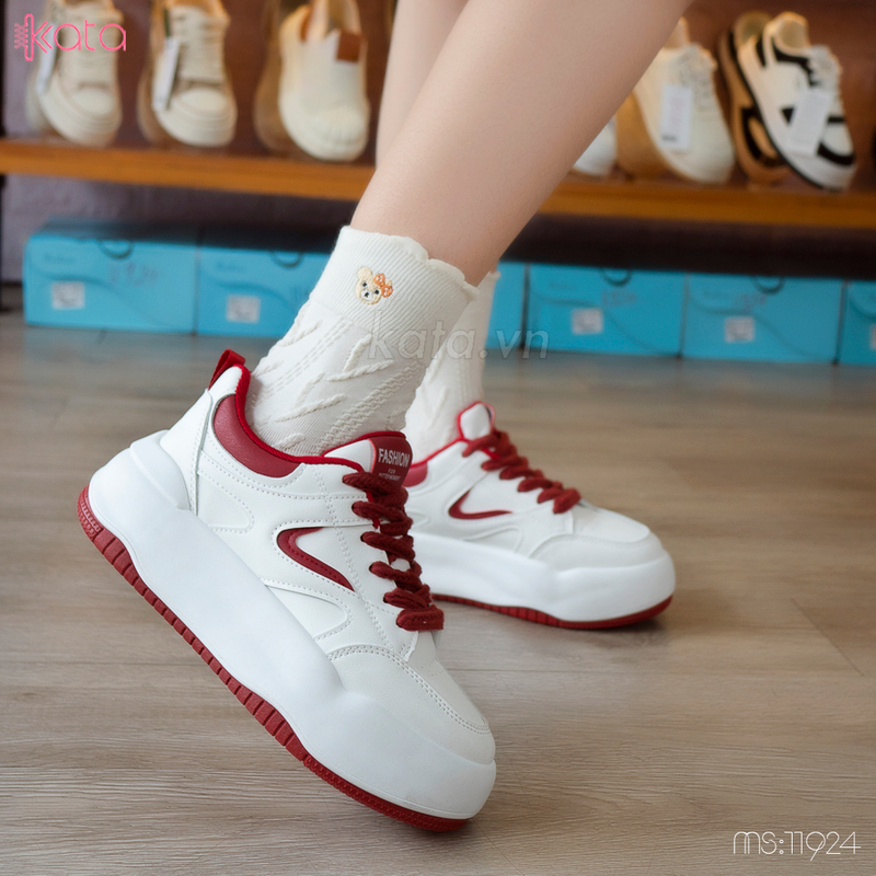 Giày trắng sneakers street phong cách Hàn Quốc nữ 11924