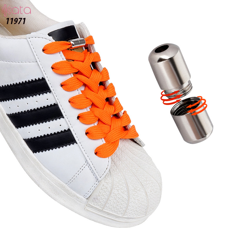 Dây giày bản dẹt + khóa kim loại tiện lợi không cần buộc dây 11971