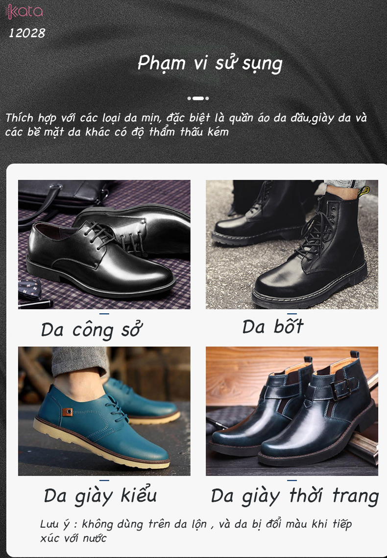 Xi đánh bóng giày nhanh, xi không màu dùng cho nhiều loại da kèm mút chải giày 2 mặt 12028
