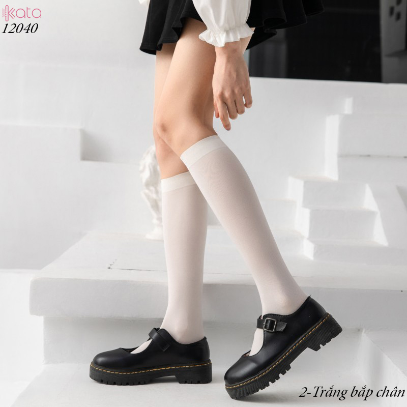 Tất vải băng mỏng mát mùa hè,Tất JK cổ trung,tất bắp chân,qua đầu gối phong cách Nhật Bản nữ 12040