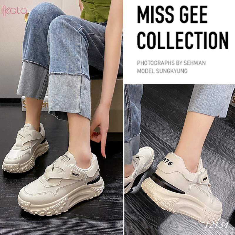 Giày thể thao nữ,giày lười không cột dây tăng chiều cao 12135