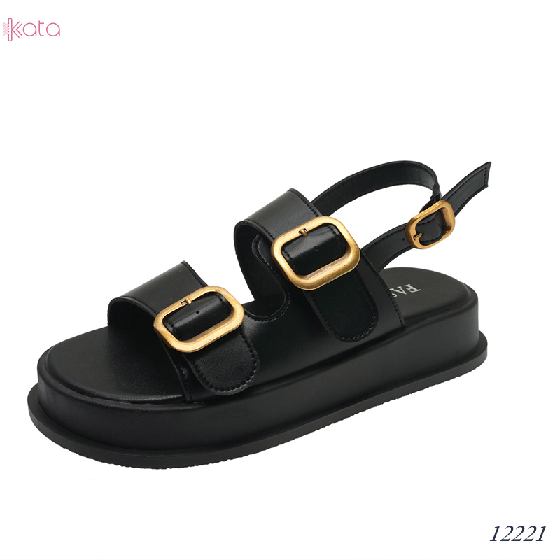 Dép sandal khóa cài nữ mùa hè đế bằng 12222