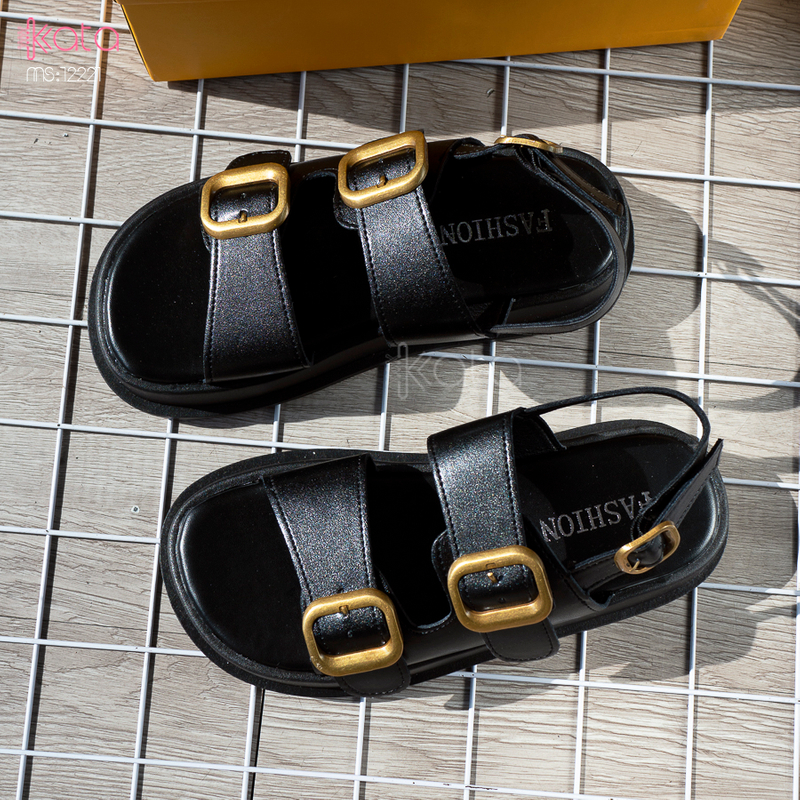 Dép sandal khóa cài nữ mùa hè đế bằng 12222