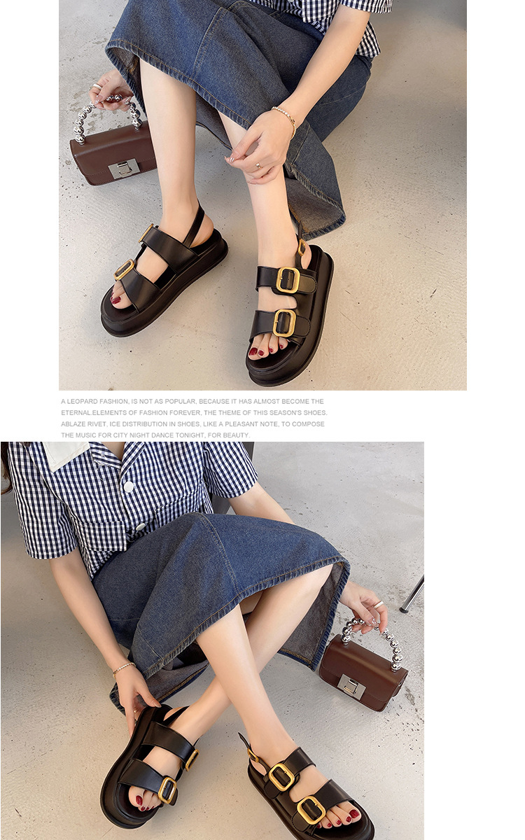 Dép sandal khóa cài nữ mùa hè đế bằng 12222