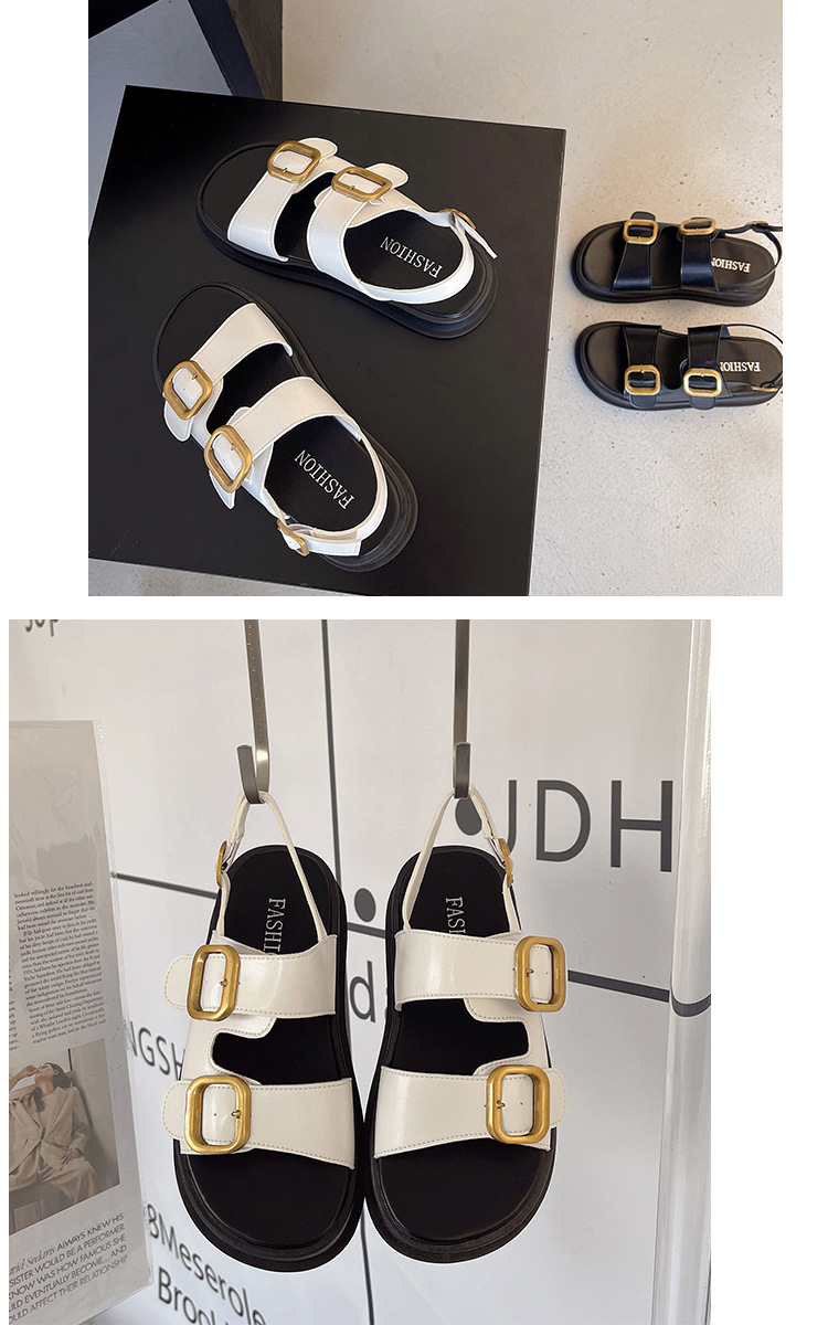 Dép sandal khóa cài nữ mùa hè đế bằng 12222