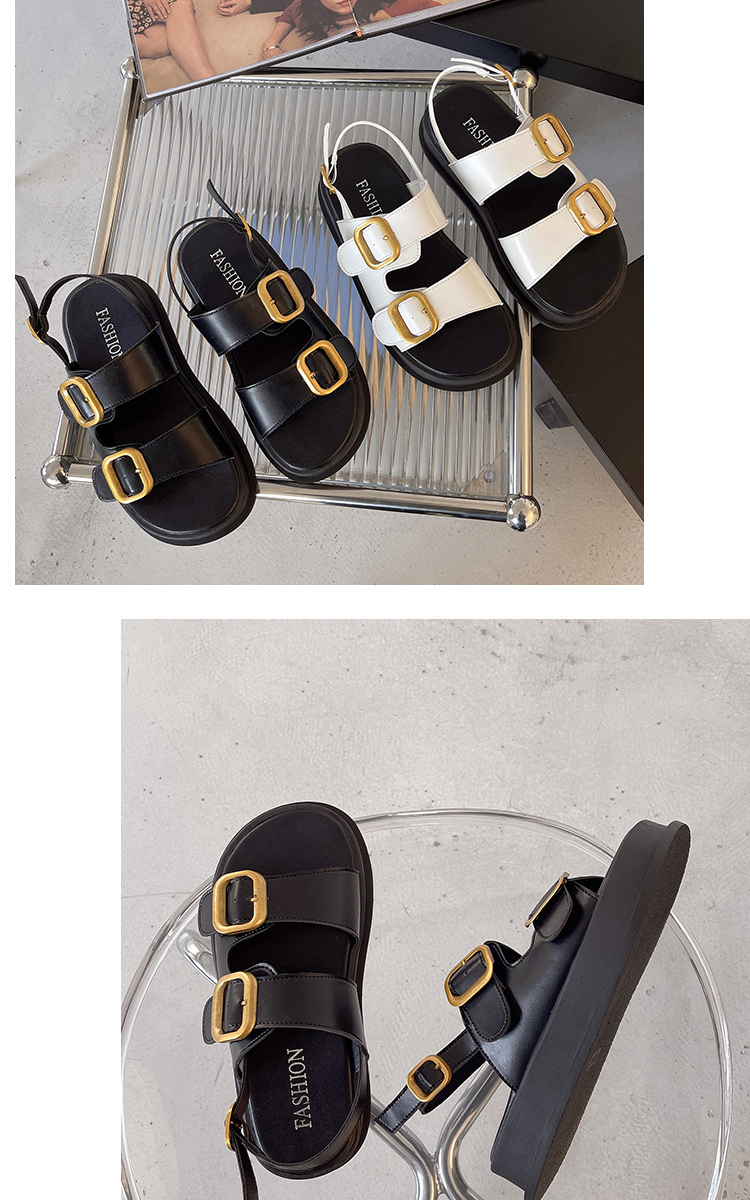Dép sandal khóa cài nữ mùa hè đế bằng 12222