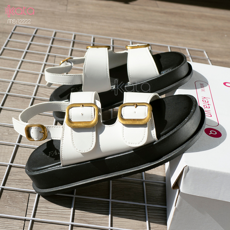 Dép sandal khóa cài nữ mùa hè đế bằng 12222