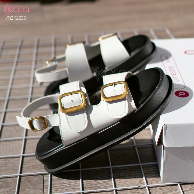 Dép sandal khóa cài nữ mùa hè đế bằng 12222