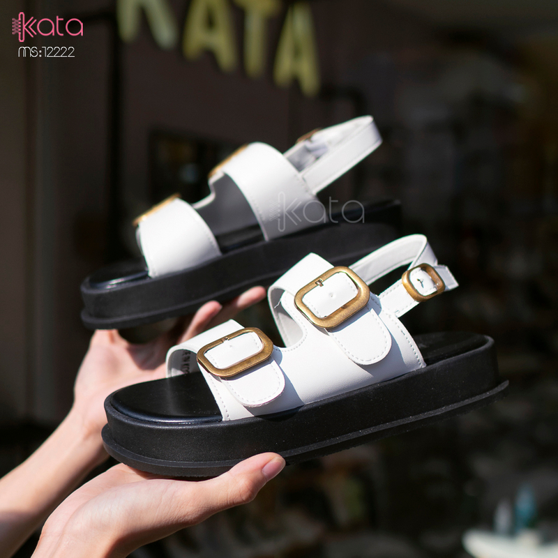 Dép sandal khóa cài nữ mùa hè đế bằng 12222
