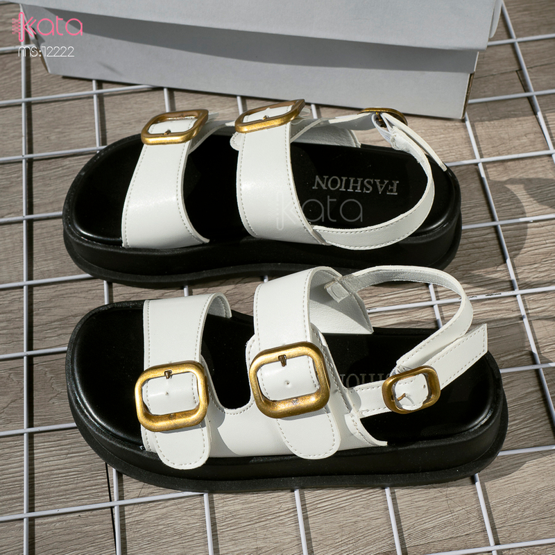 Dép sandal khóa cài nữ mùa hè đế bằng 12222