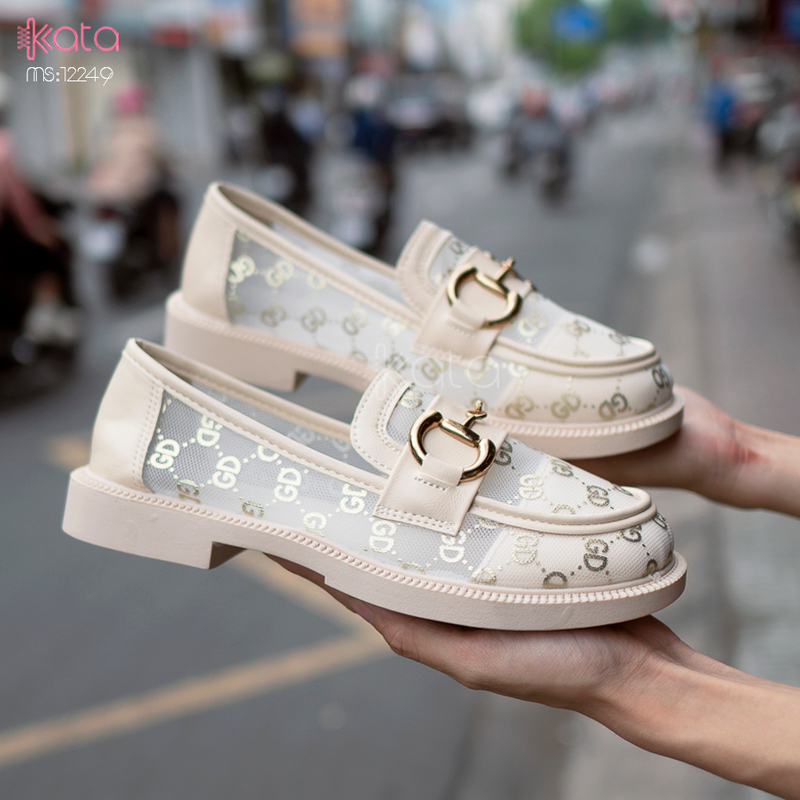 Giày slipon lưới thoáng khí mùa hè dạo phố nữ phong cách Hàn Quốc 12250