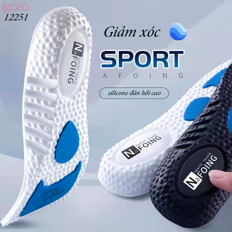 Lót giày thể thao mùa hèNam Nữ,đế mềm giảm xóc có đệm khí không mỏi chân 12251