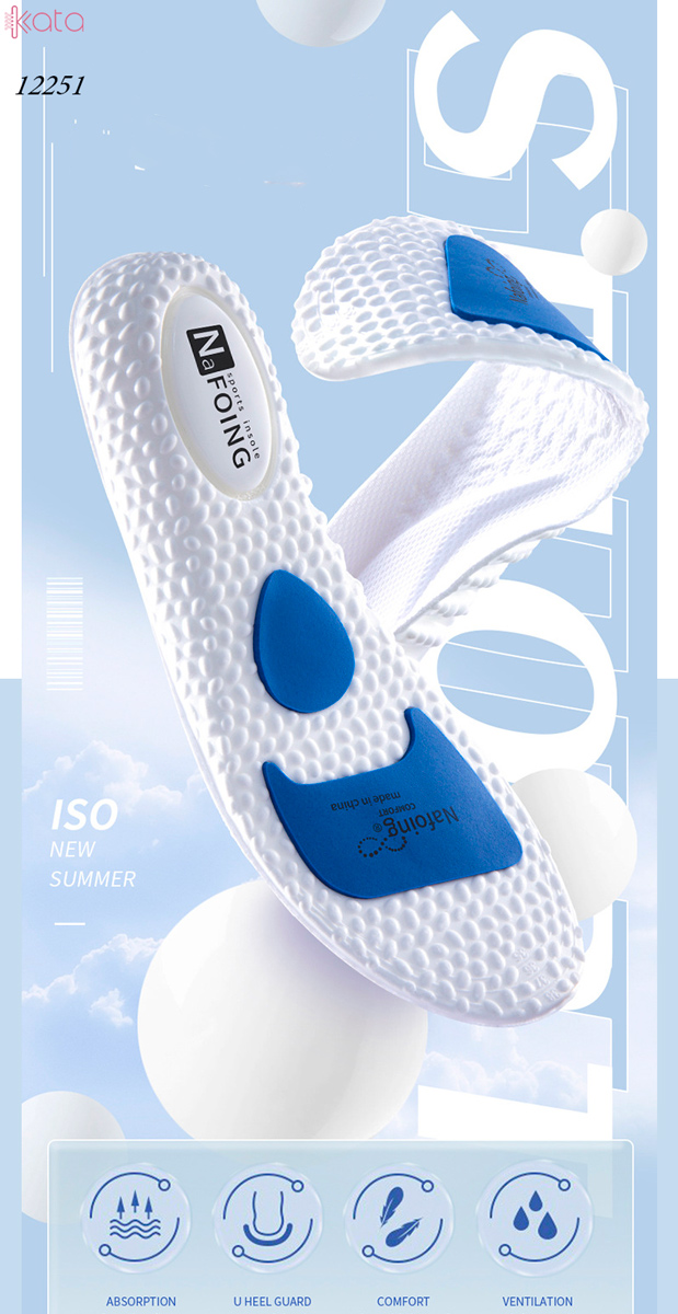 Lót giày thể thao mùa hèNam Nữ,đế mềm giảm xóc có đệm khí không mỏi chân 12251