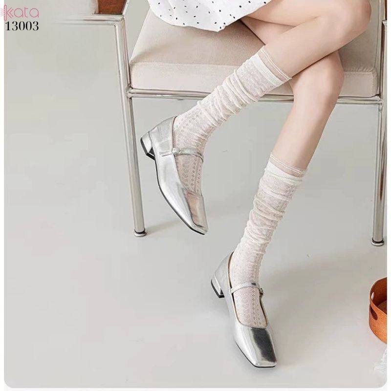 Tất bắp chân ren JK phong cách Hàn Quốc,vớ lưới mỏng đi bốt 13003