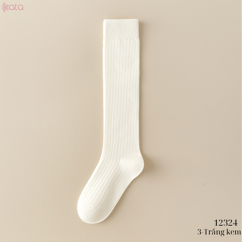 Tất bắp chân,tất cottonsọc trơn mùa xuân thu phong cách JK Nhật Bản nữ 12324