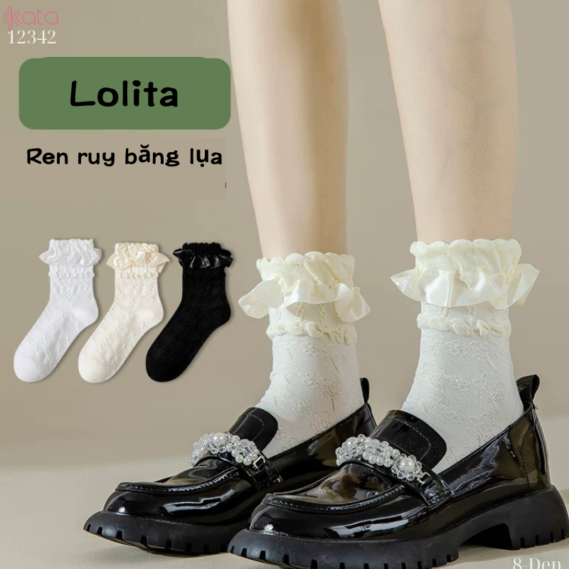 Tất ren giữa bắp chân,tất mùa hè Lolita JK Nhật Bản nữ 12342