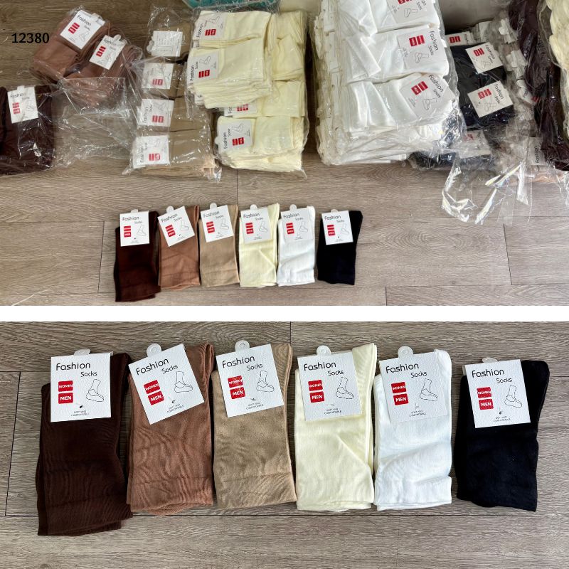 Tất màu trơn thu đông,tất bắp chân cotton mềm mịn thu đông 12380