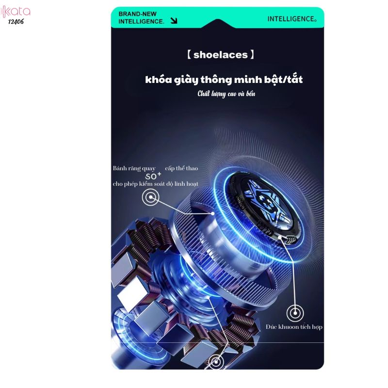 Dây giày lười khóa xoay tự động,nút tự khóa dây tiện lợi Nam Nữ Trẻ em 12406