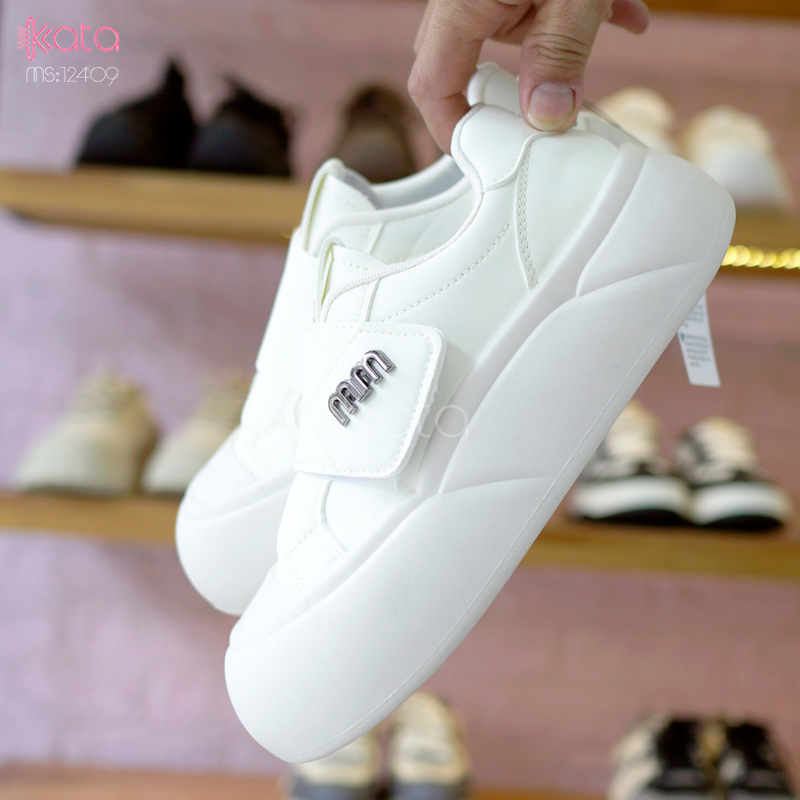 Giày thể thao khóa dán,giày tăng chiều cao phong cách Hàn Quốc 12410