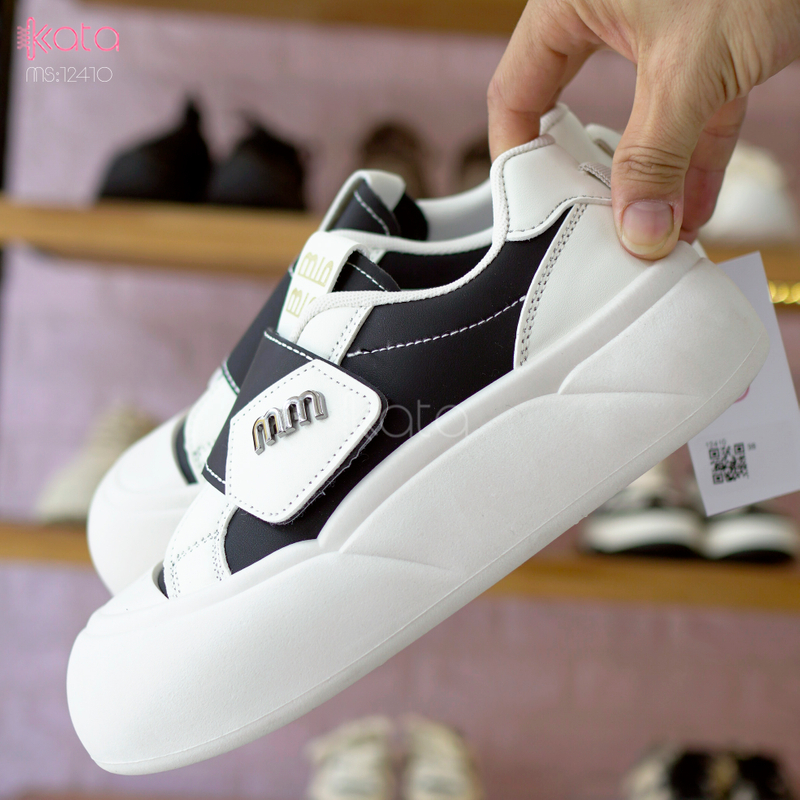 Giày thể thao khóa dán,giày tăng chiều cao phong cách Hàn Quốc 12410