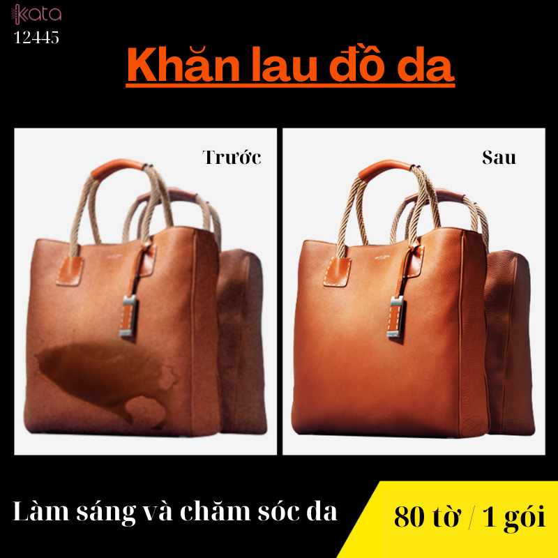 Khăn ướt lau đồ da,bảo trì,làm sáng,giày da,túi da,quần áo da 12445