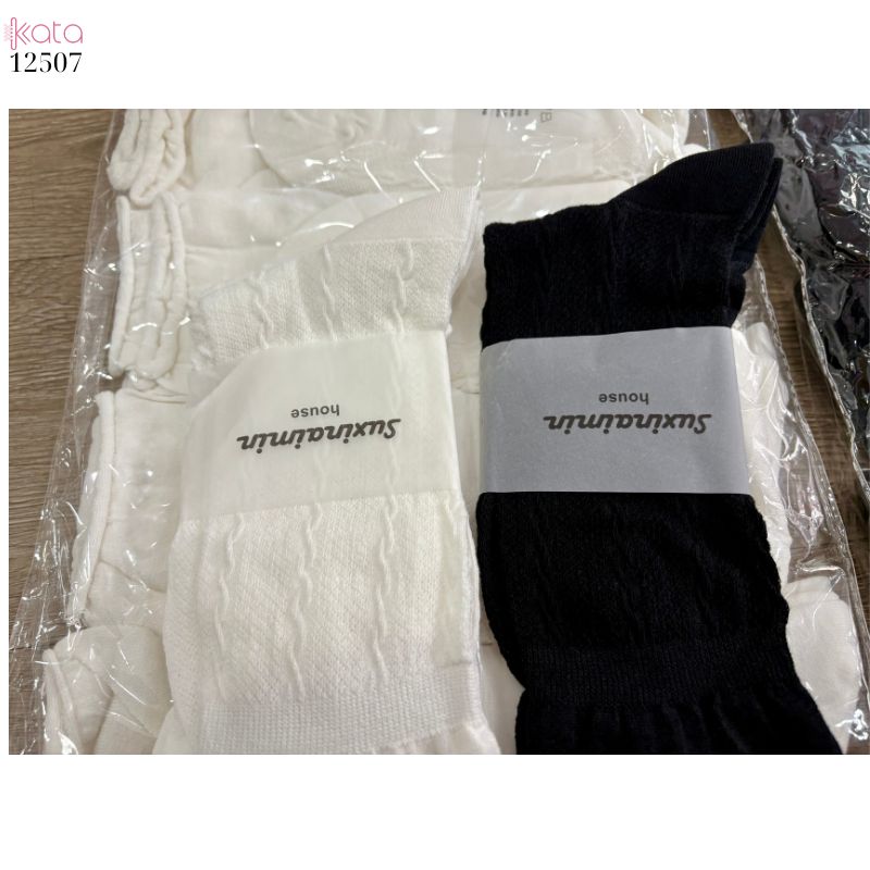 Tất cuộn mép Miu 100% cotton thoáng khí,phong cách múa ba lê 12507