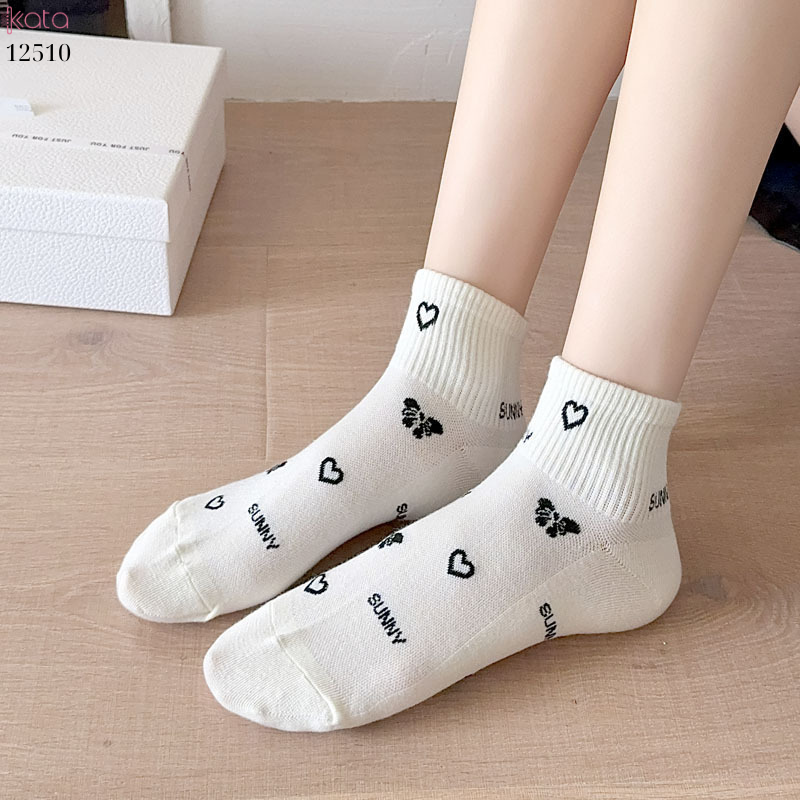 Tất cổ ngắn bông cao cấp 100%cotton,tất nơ xuân hè lolita 12510