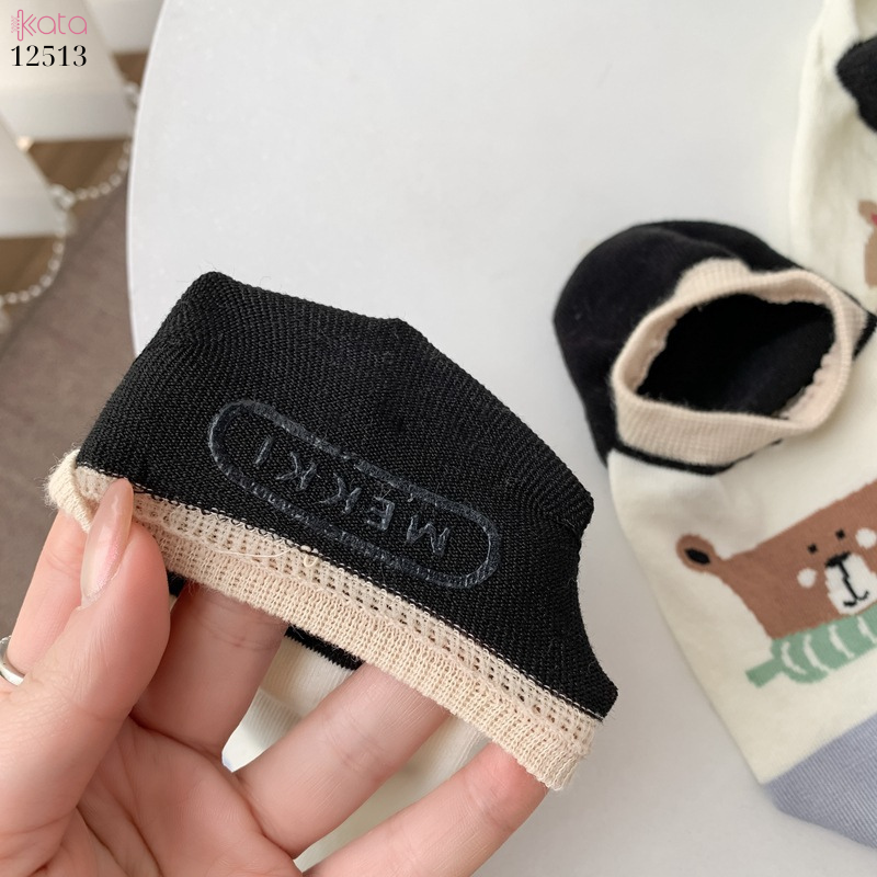 Tất thuyền mỏng mùa hè 100% cotton,tất có silicone chống rớt gót 12513