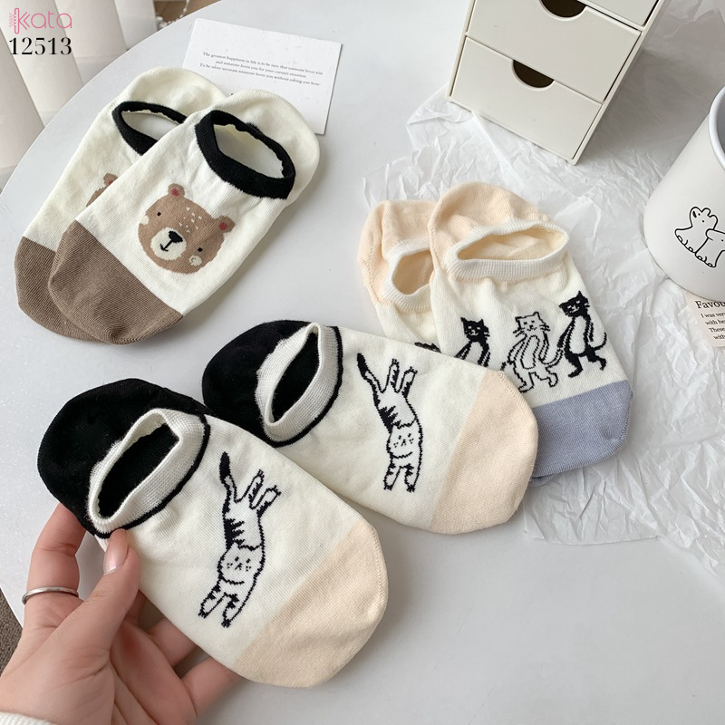 Tất thuyền mỏng mùa hè 100% cotton,tất có silicone chống rớt gót 12513