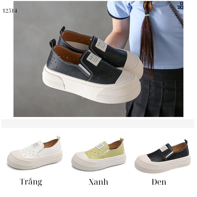 Giày lười thoáng khí,giày slip on thể thao mùa hè phong cách Hàn Quốc 12514