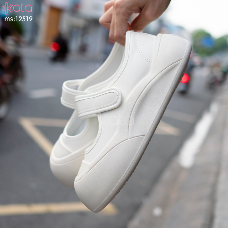 Giày lười khóa dán tiện lợi,giày slip on Mary Jane đế bánh mì nữ 12520