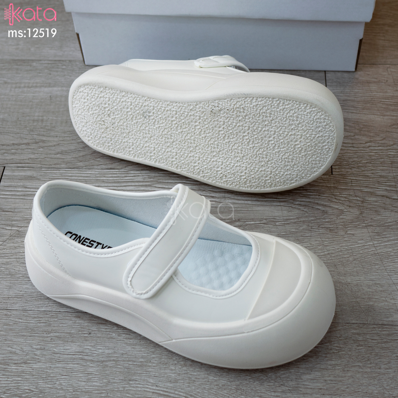 Giày lười khóa dán tiện lợi,giày slip on Mary Jane đế bánh mì nữ 12519