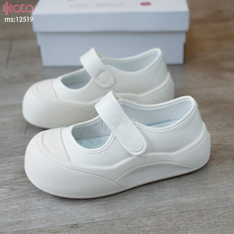 Giày lười khóa dán tiện lợi,giày slip on Mary Jane đế bánh mì nữ 12519