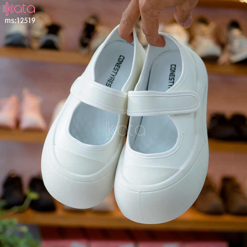 Giày lười khóa dán tiện lợi,giày slip on Mary Jane đế bánh mì nữ 12519